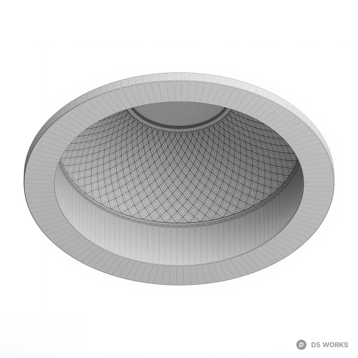 Modern Recessed Downlight With Honeycomb Reflector 3d model thumbnail 5