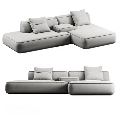 Modular Sectional Sofa With Minimalist Design 3d model