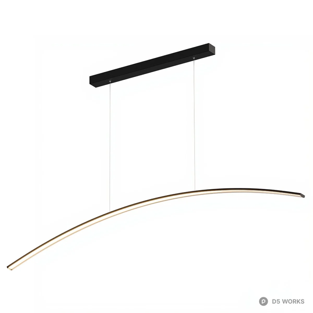 Minimalist Linear Arch Pendant Light 3d model - Image 1
