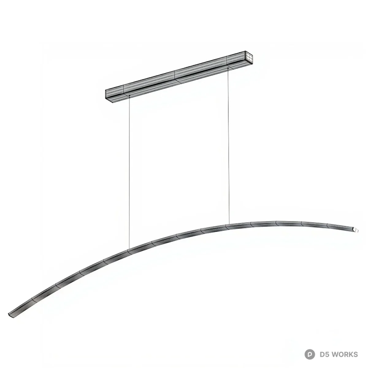 Minimalist Linear Arch Pendant Light 3d model thumbnail 2