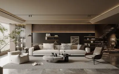 Modern Villa Living Room 3d model