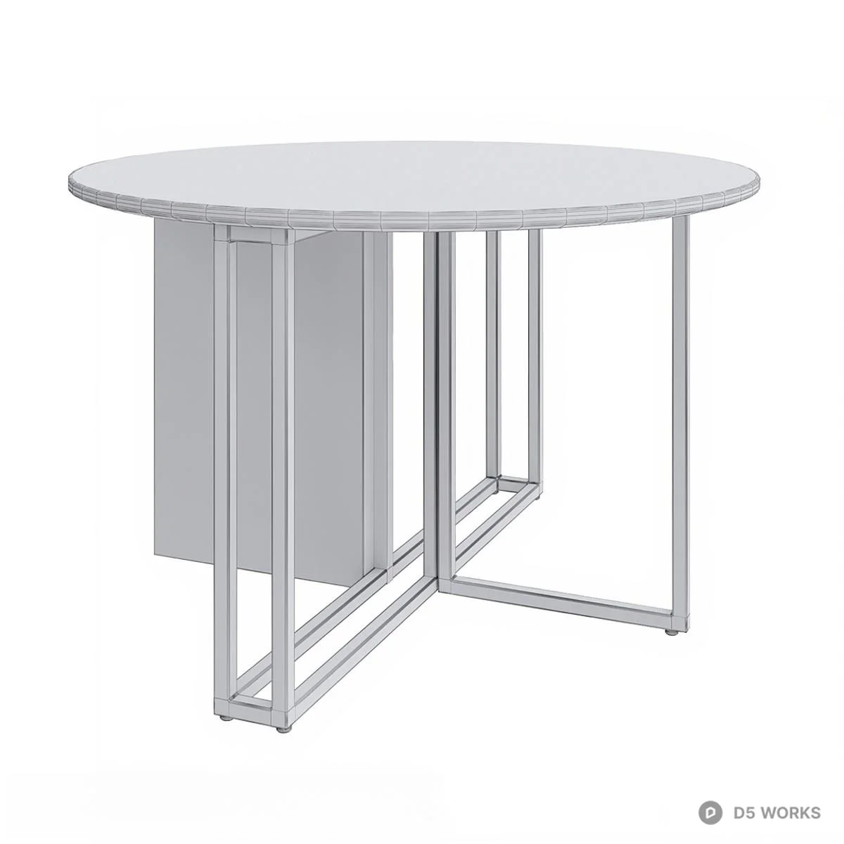 Marble Top Dining Table With Gold Metal Legs 3d model thumbnail 2