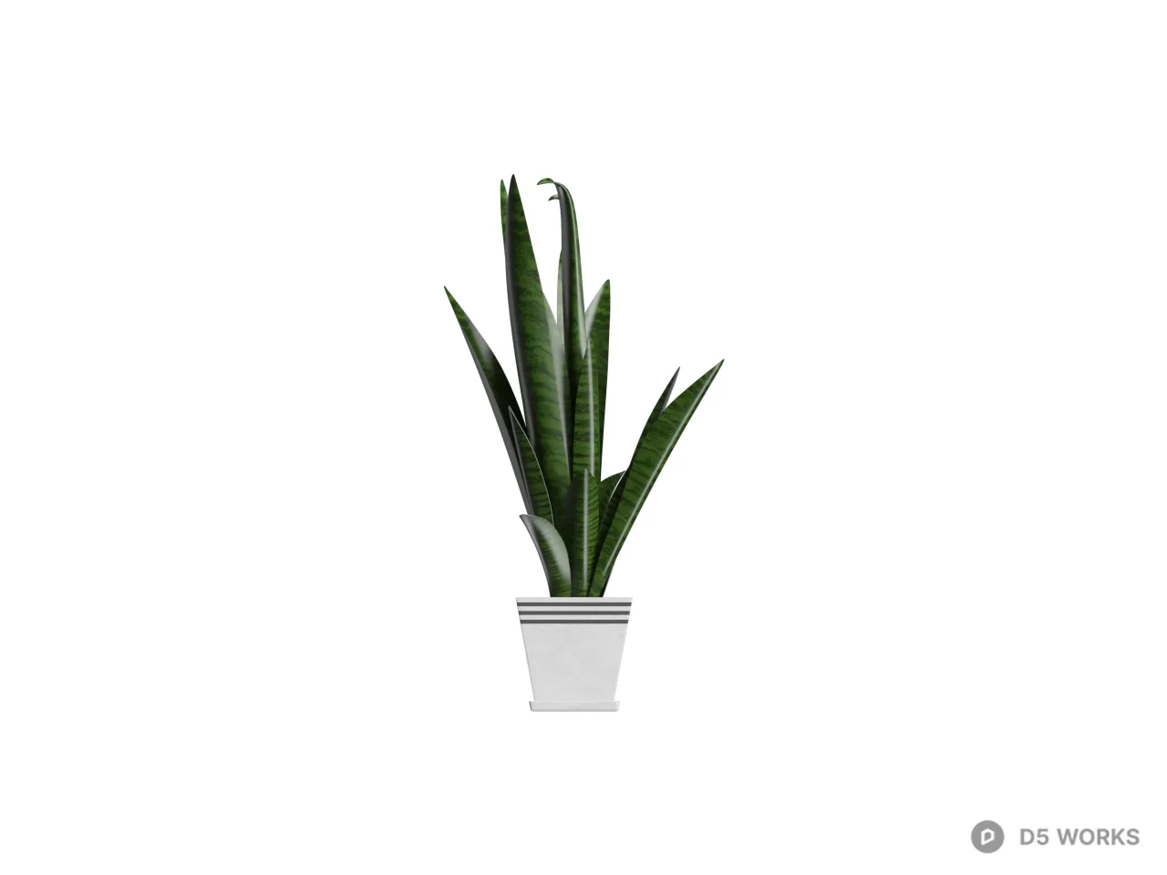 Succulent Plant In White Ceramic Pot 3d model thumbnail 2