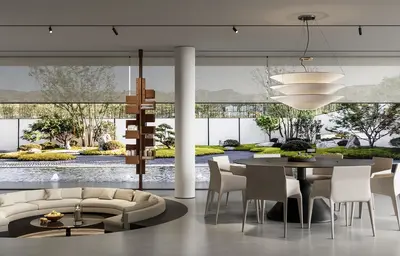 Modern Living & Dining Room 3d model