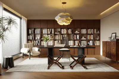 Mid-Century Modern Study Room