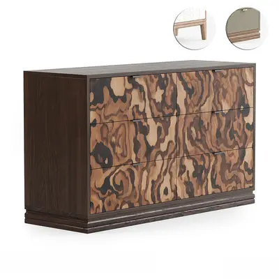Wood Grain Patterned Chest Of Drawers 3d model