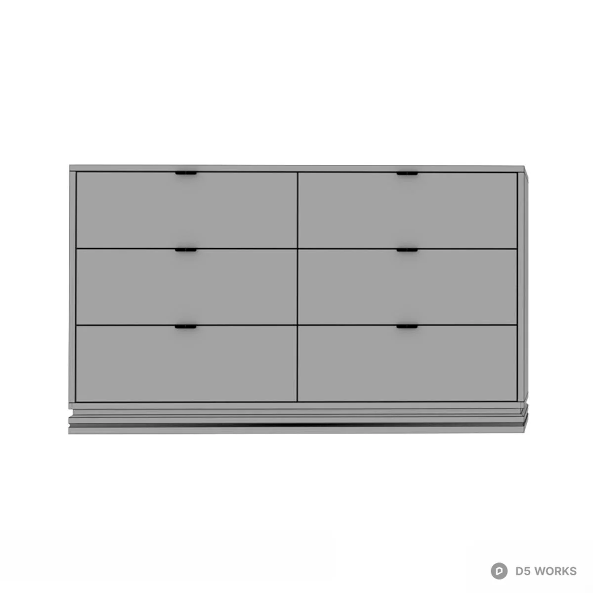 Wood Grain Patterned Chest Of Drawers 3d model thumbnail 2