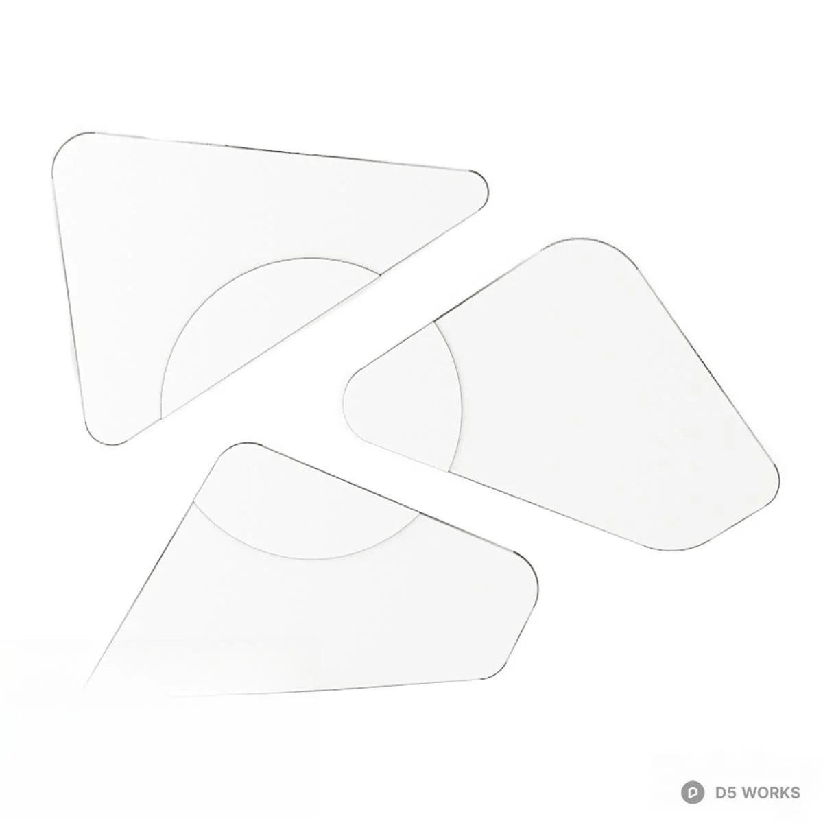 Geometric Gold Accent Mirror 3d model thumbnail 2