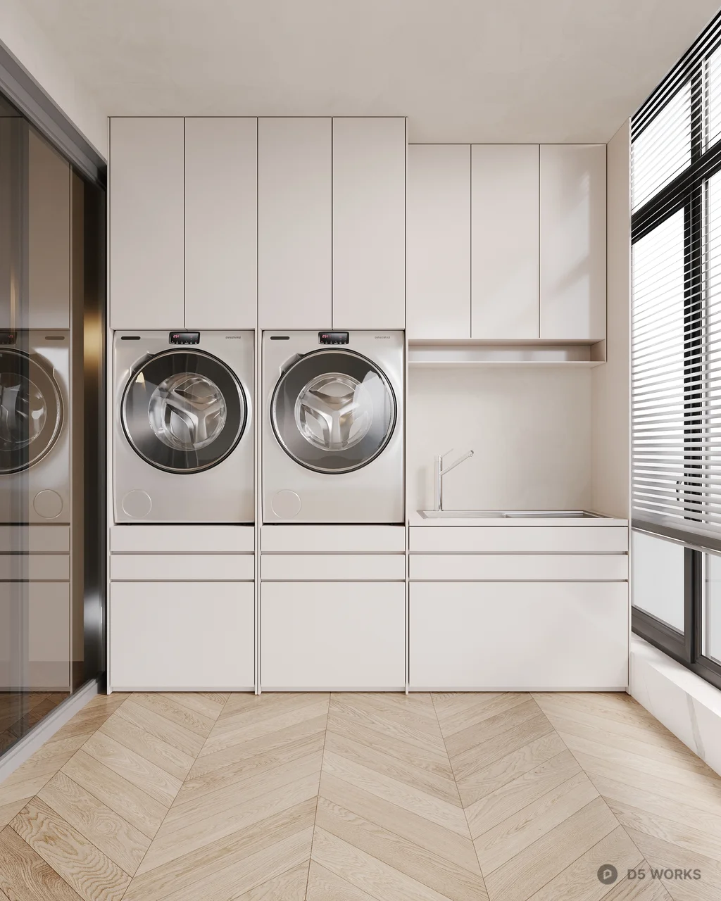 Minimalist Home Laundry Balcony 3d model - Image 1