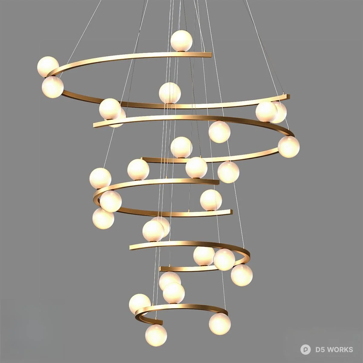 Spiral LED Pendant Light 3d model - Image 1