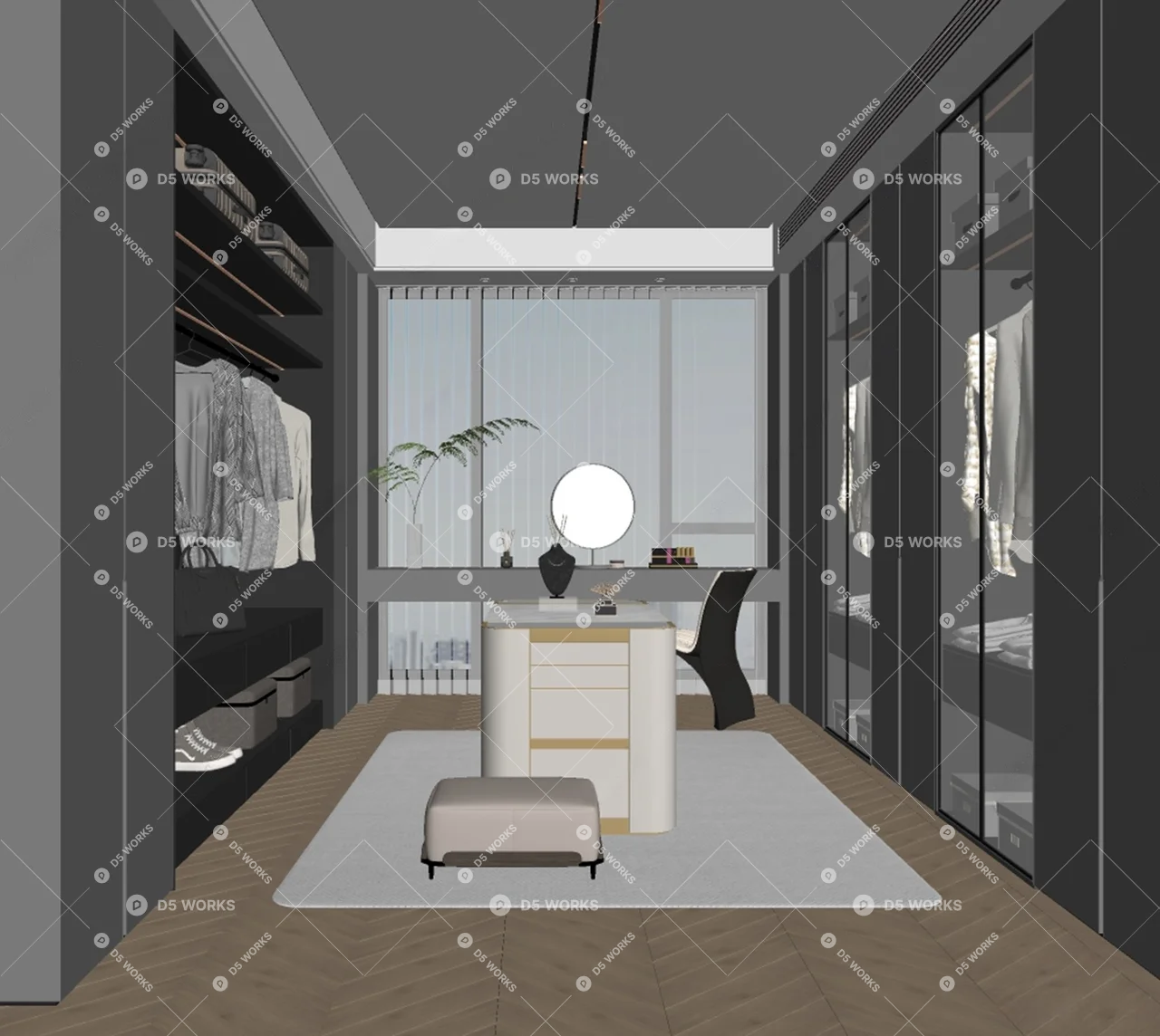 Italian Walk-in Closet 3d model thumbnail 2