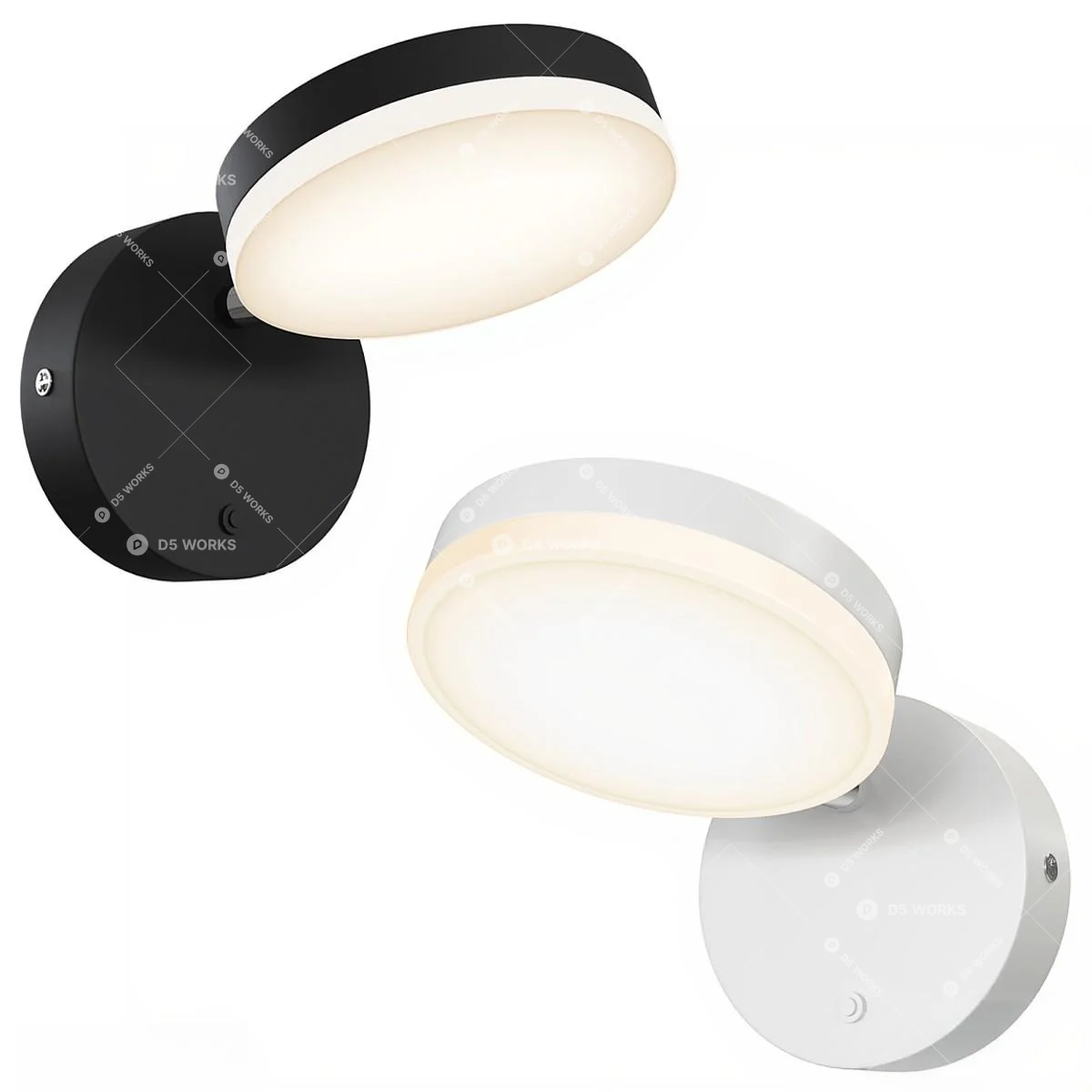 Modern Black And White Wall Sconce 3d model - Image 1