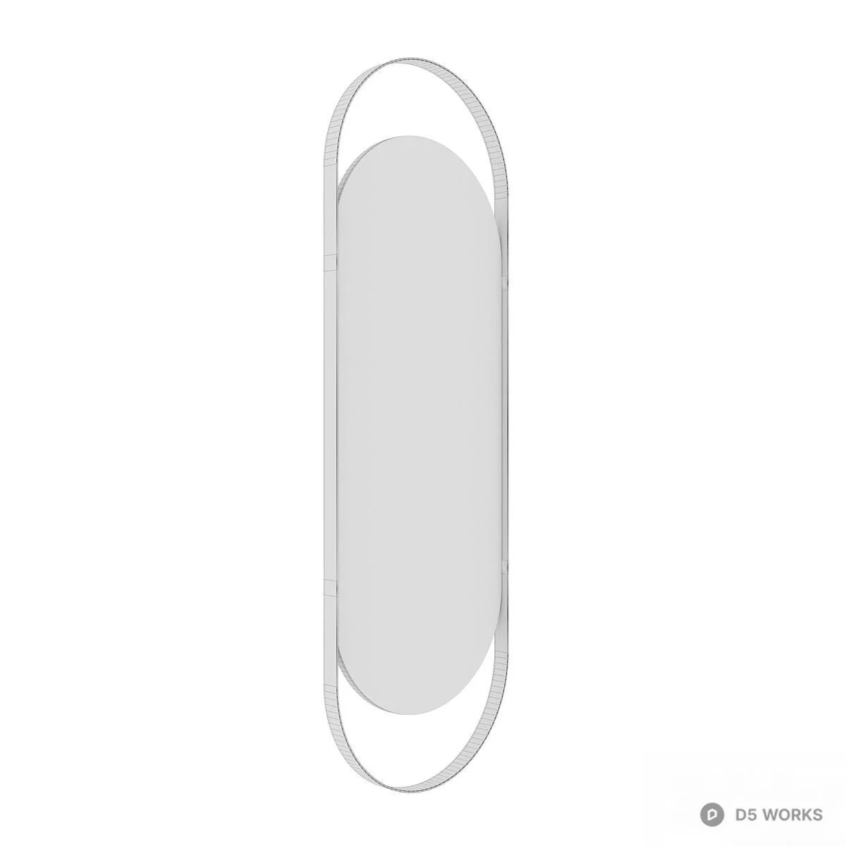 Minimalist Oval Mirror 3d model thumbnail 3