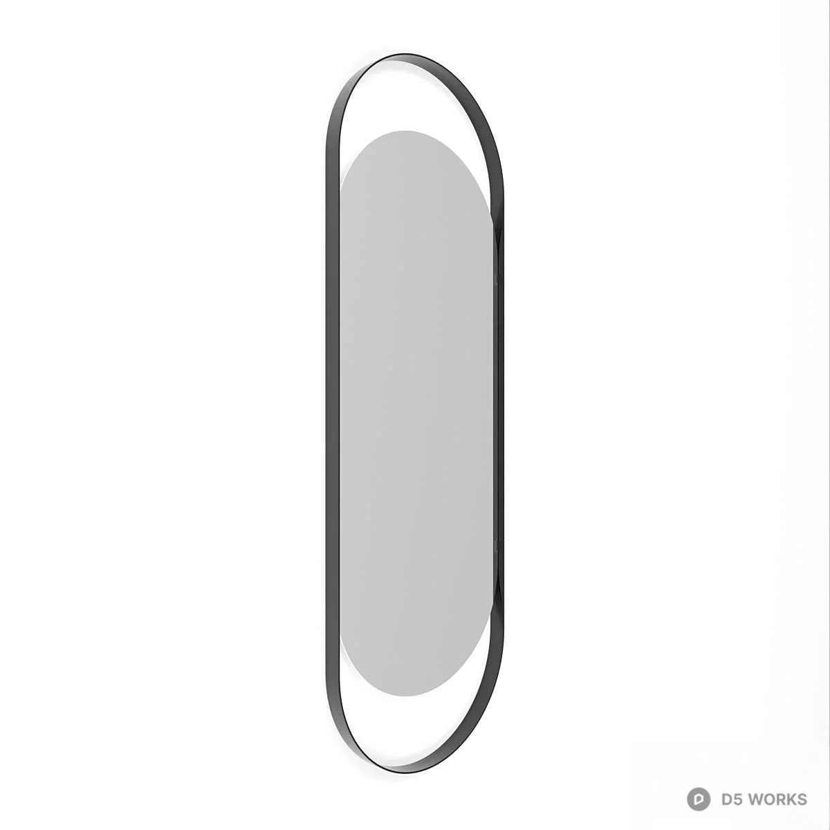 Minimalist Oval Mirror 3d model thumbnail 2