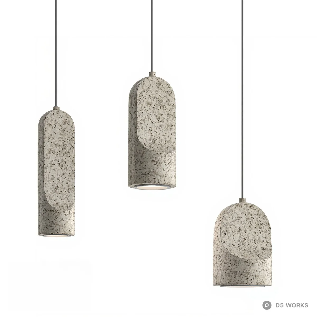 Concrete Texture Pendant Light 3d model - Image 1