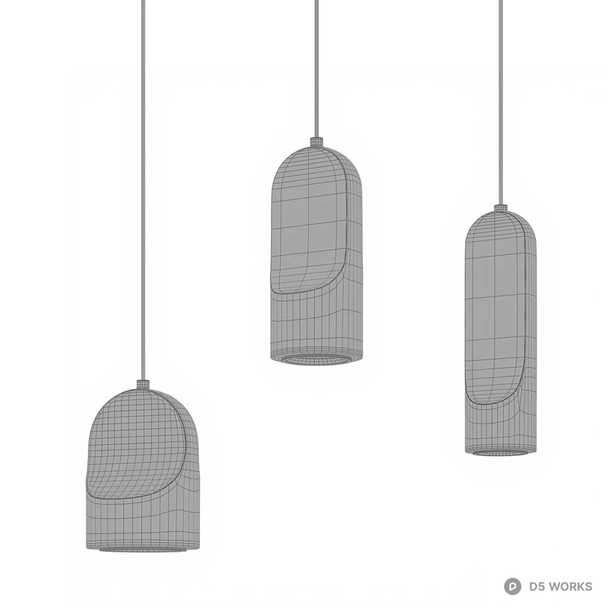 Concrete Texture Pendant Light 3d model thumbnail 5