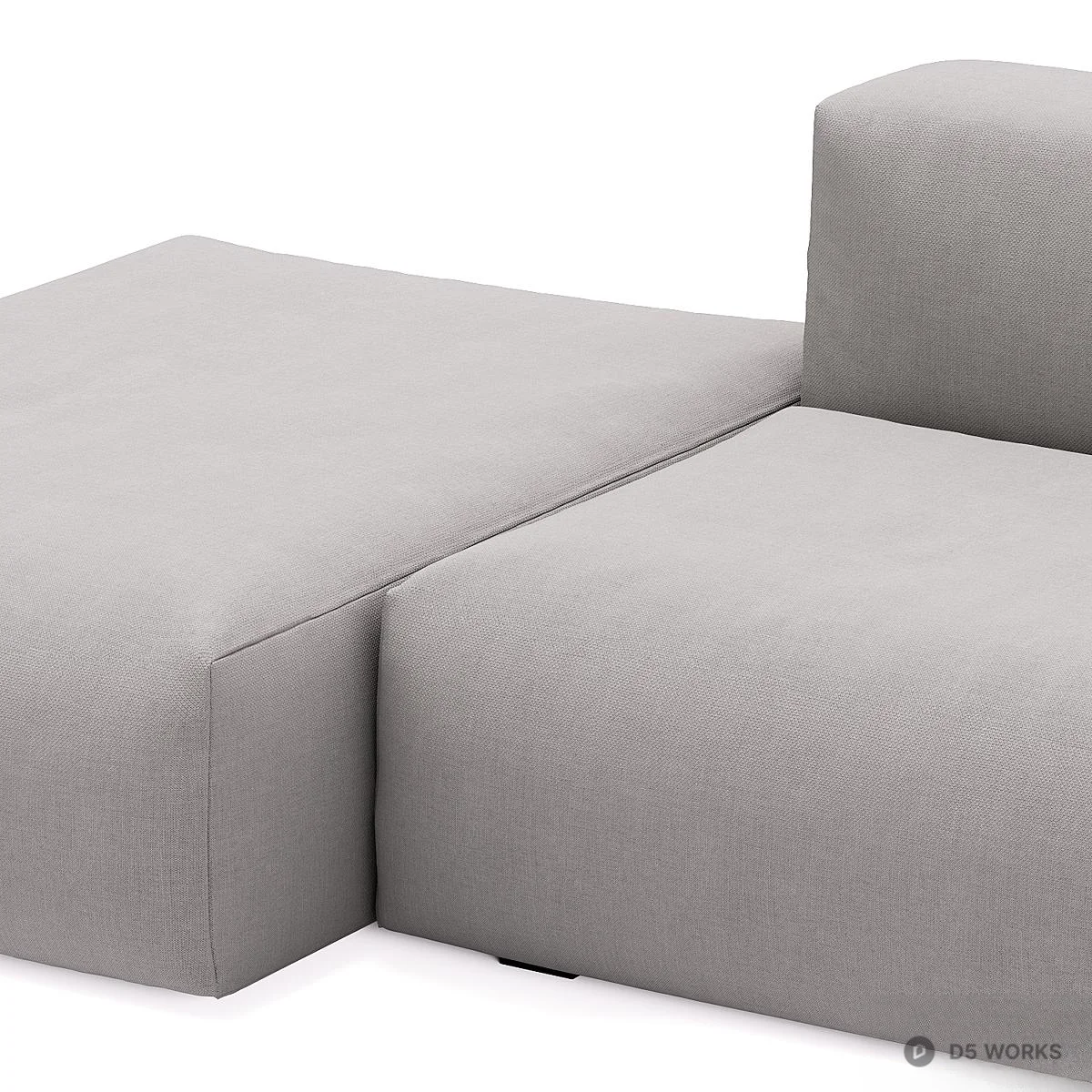 Modular Gray Fabric Sectional Sofa 3d model thumbnail 2