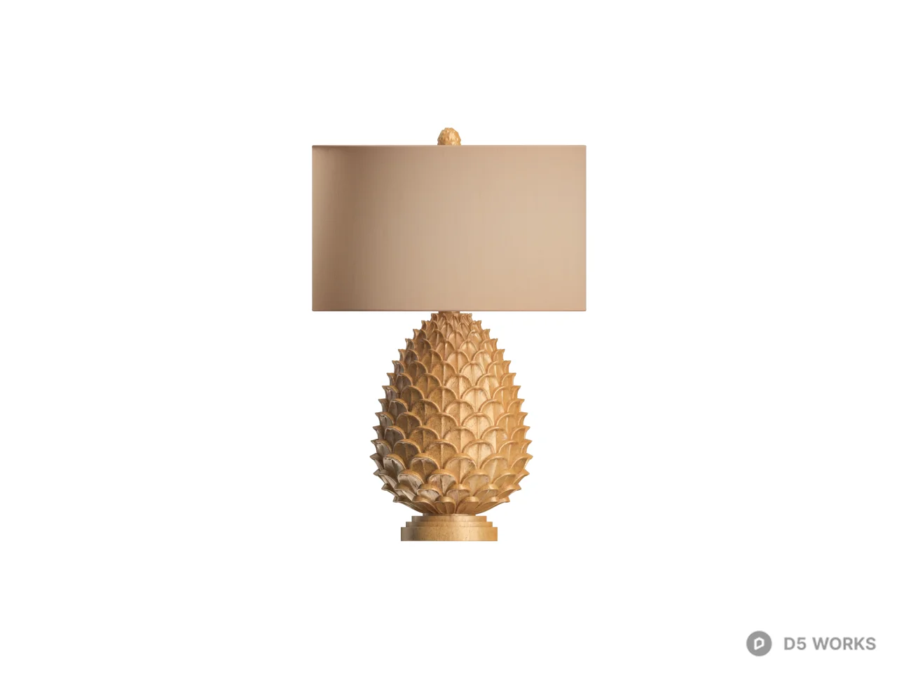 Pinecone Base Table Lamp 3d model thumbnail 2