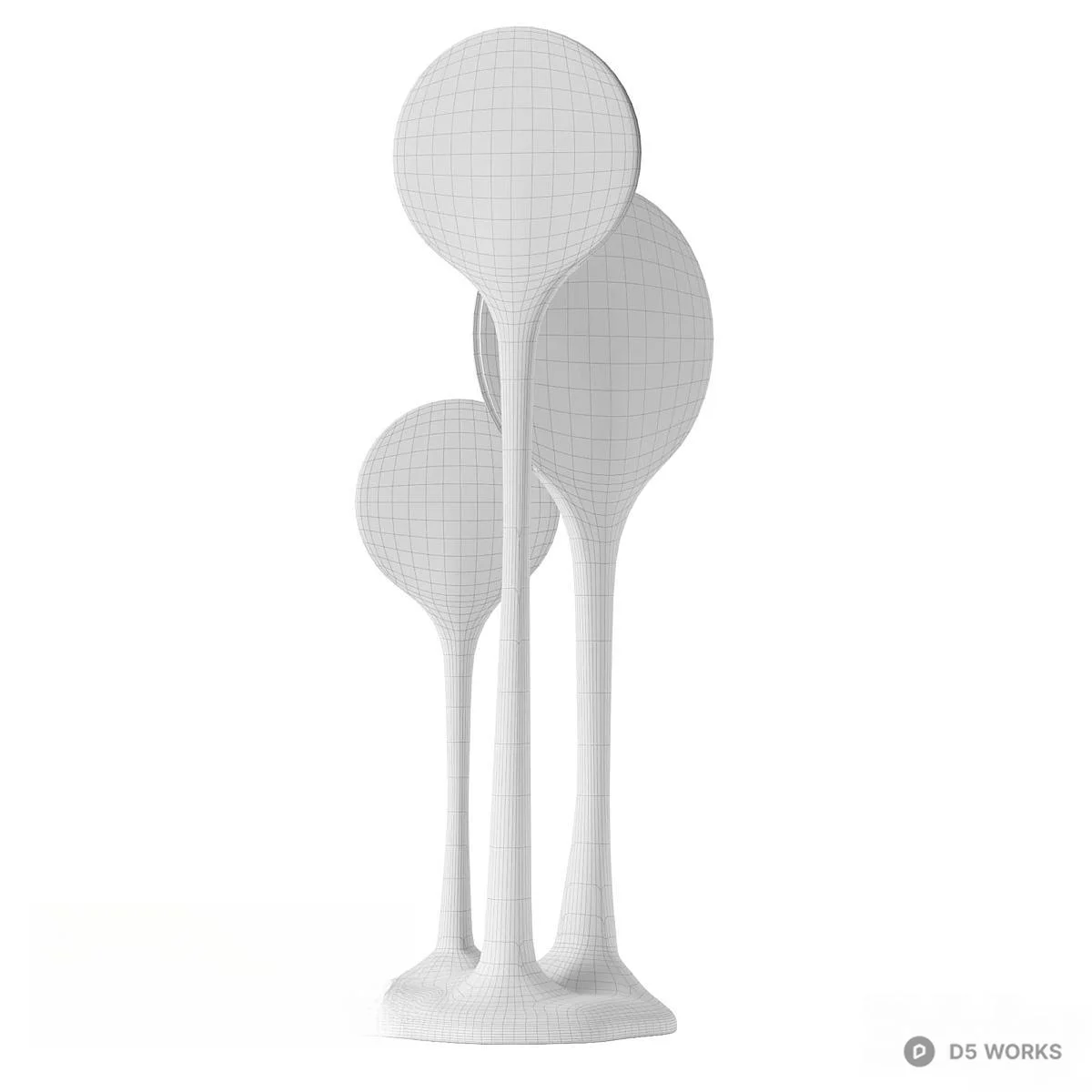 Organic Modern Floor Lamp 3d model thumbnail 4