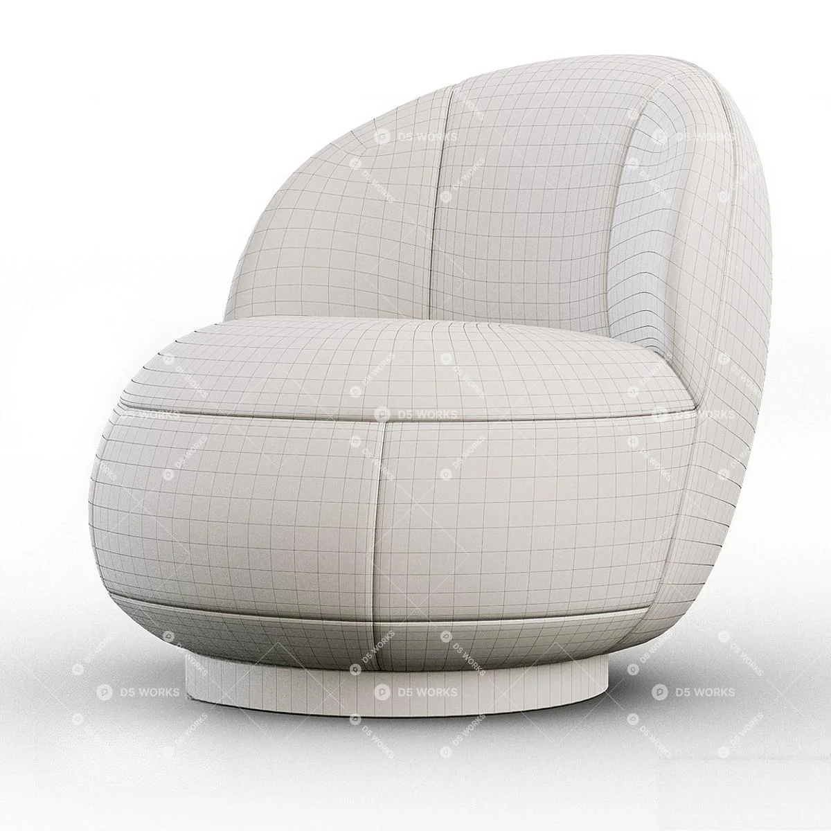 Contemporary Single Sofa 3d model thumbnail 3