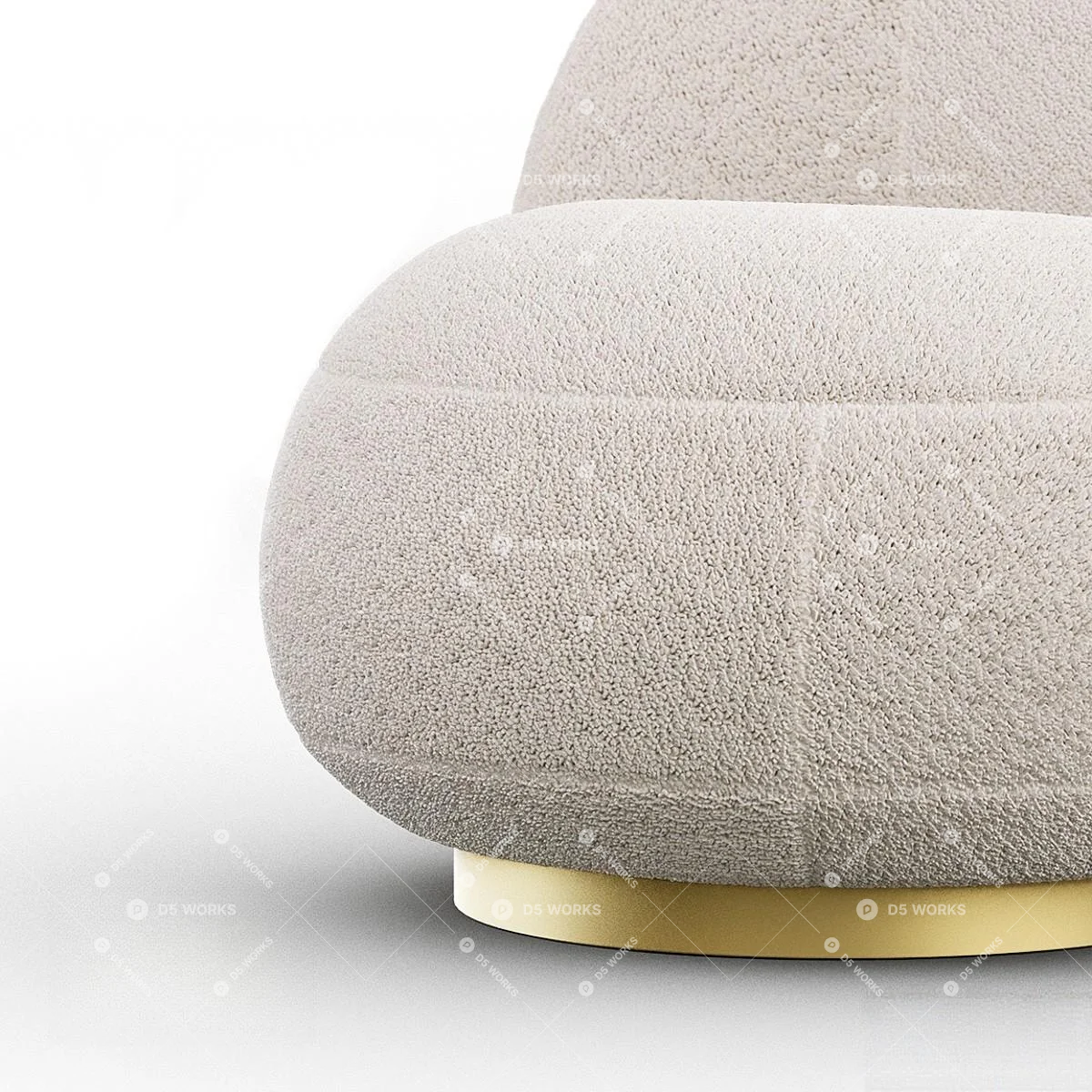 Contemporary Single Sofa 3d model thumbnail 2