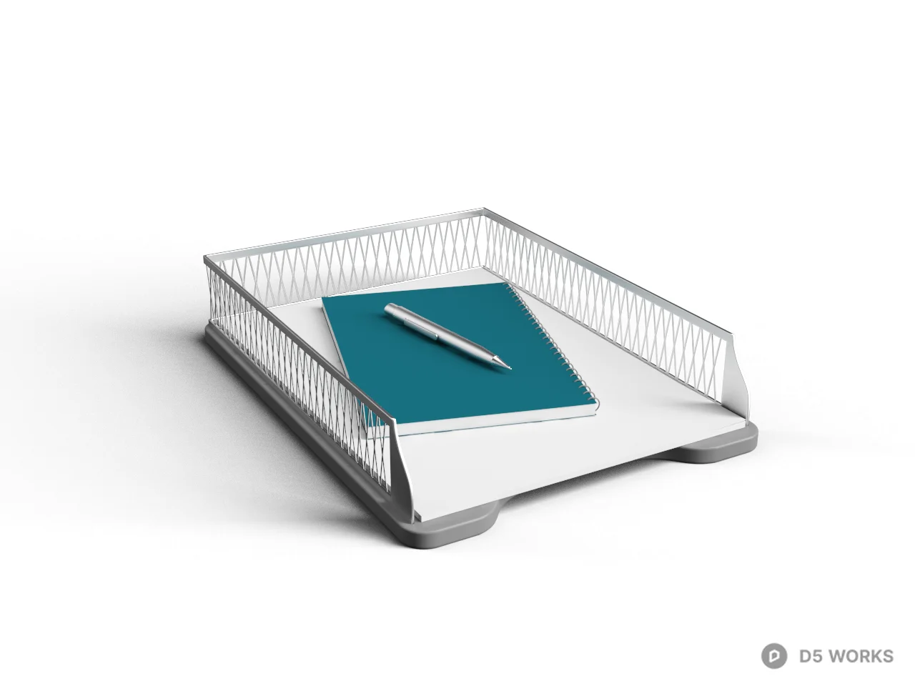 Minimalist Desk Organizer With Pen 3d model - Image 1