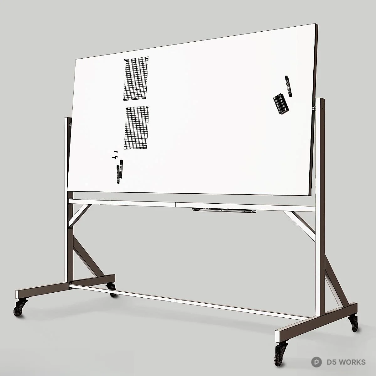Mobile Whiteboard With Graphs And Notes 3d model thumbnail 4