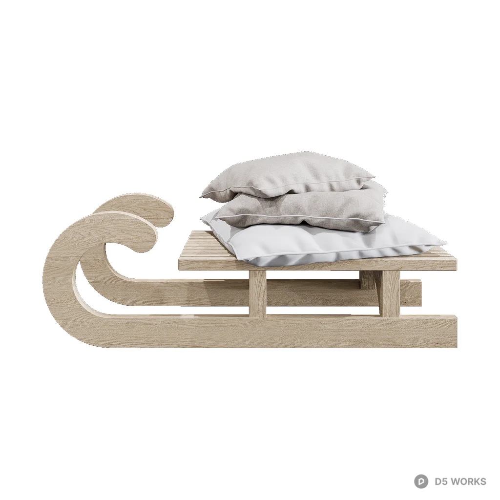 Modern Christmas sleigh decoration 3d model - Image 1