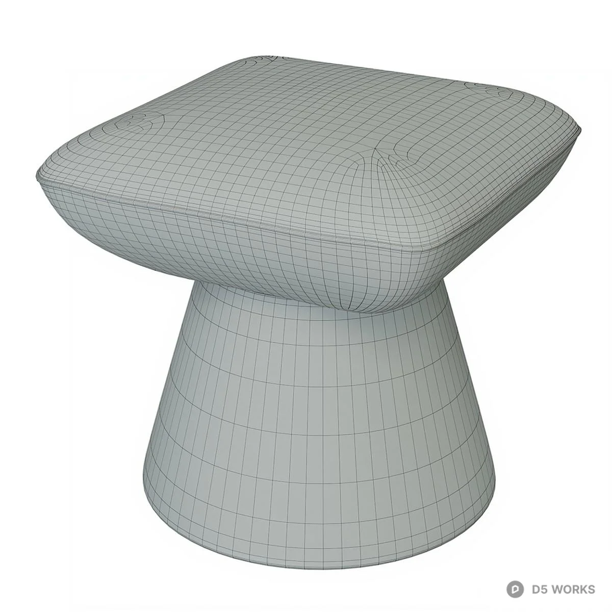 Textured Fabric Stool 3d model thumbnail 2
