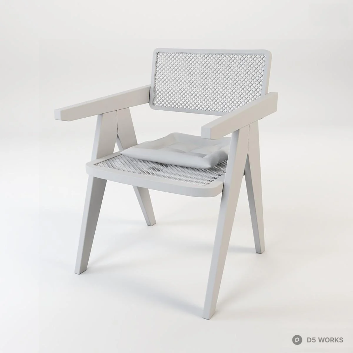 Rattan Weave Armchair 3d model thumbnail 3