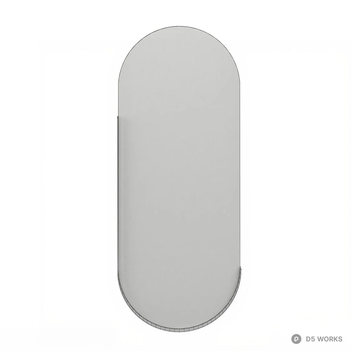 Minimalist Oval Mirror With Gold Frame 3d model thumbnail 3