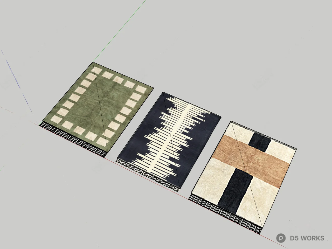 Minimalist Geometric Rug Set 3d model thumbnail 2