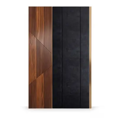 Wood And Black Panel Wall Cladding 3d model