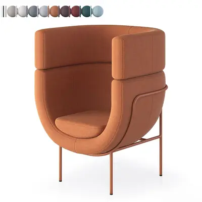 U-Shaped Upholstered Lounge Chair 3d model
