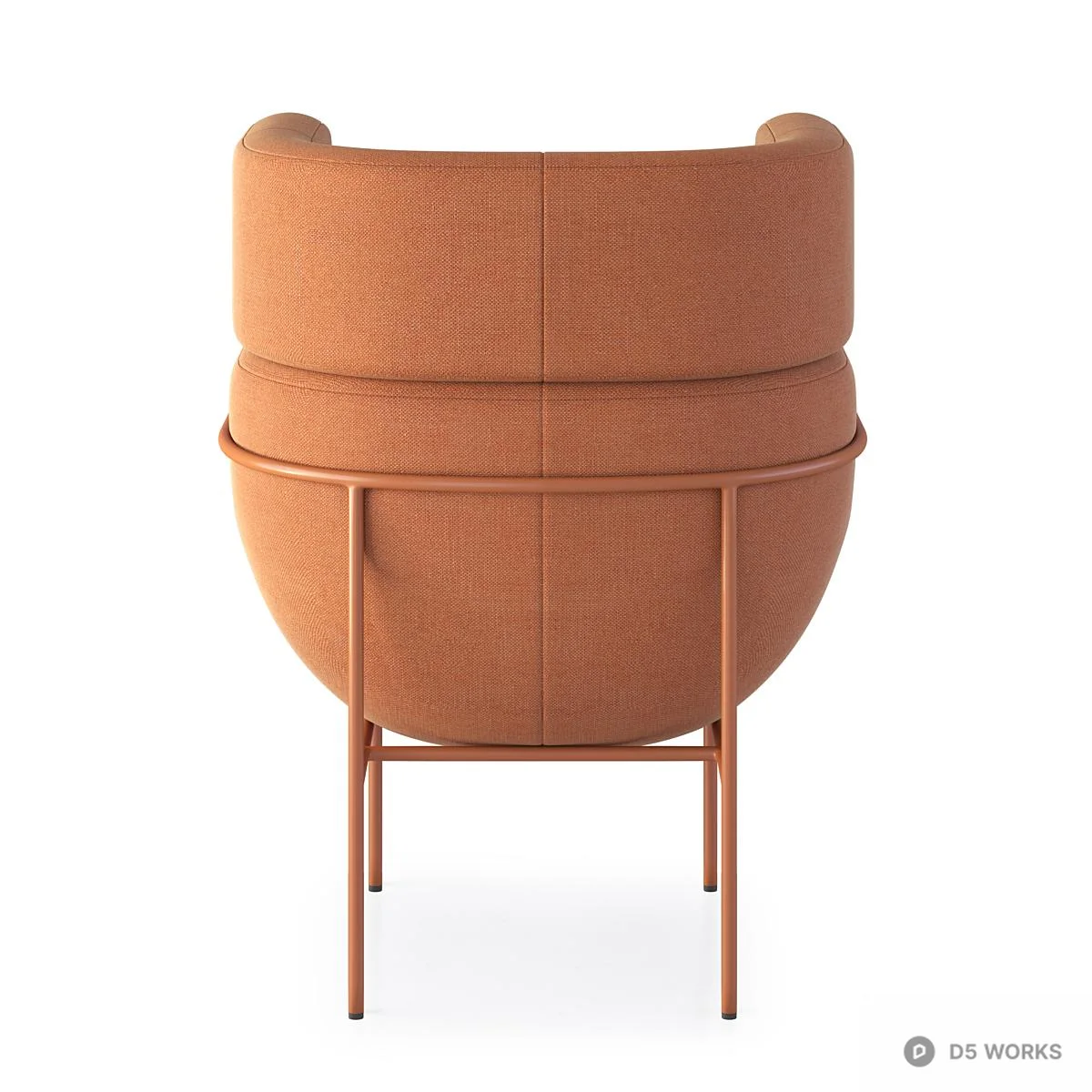U-Shaped Upholstered Lounge Chair 3d model thumbnail 4