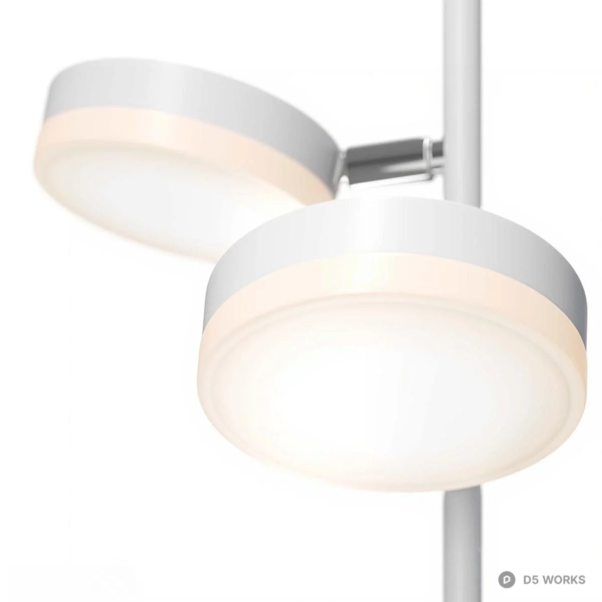 Minimalist Dual-Head Floor Lamp 3d model thumbnail 3