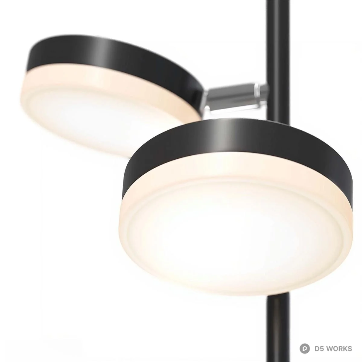 Minimalist Dual-Head Floor Lamp 3d model thumbnail 2