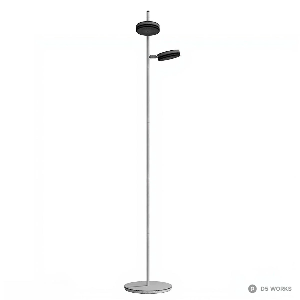 Minimalist Dual-Head Floor Lamp 3d model thumbnail 4