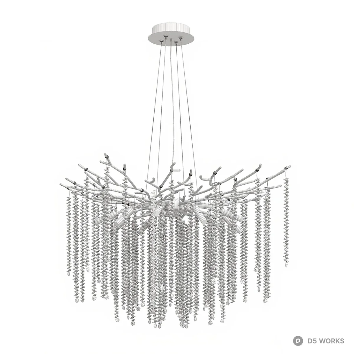 Branch-Style Crystal Chandelier 3d model thumbnail 2