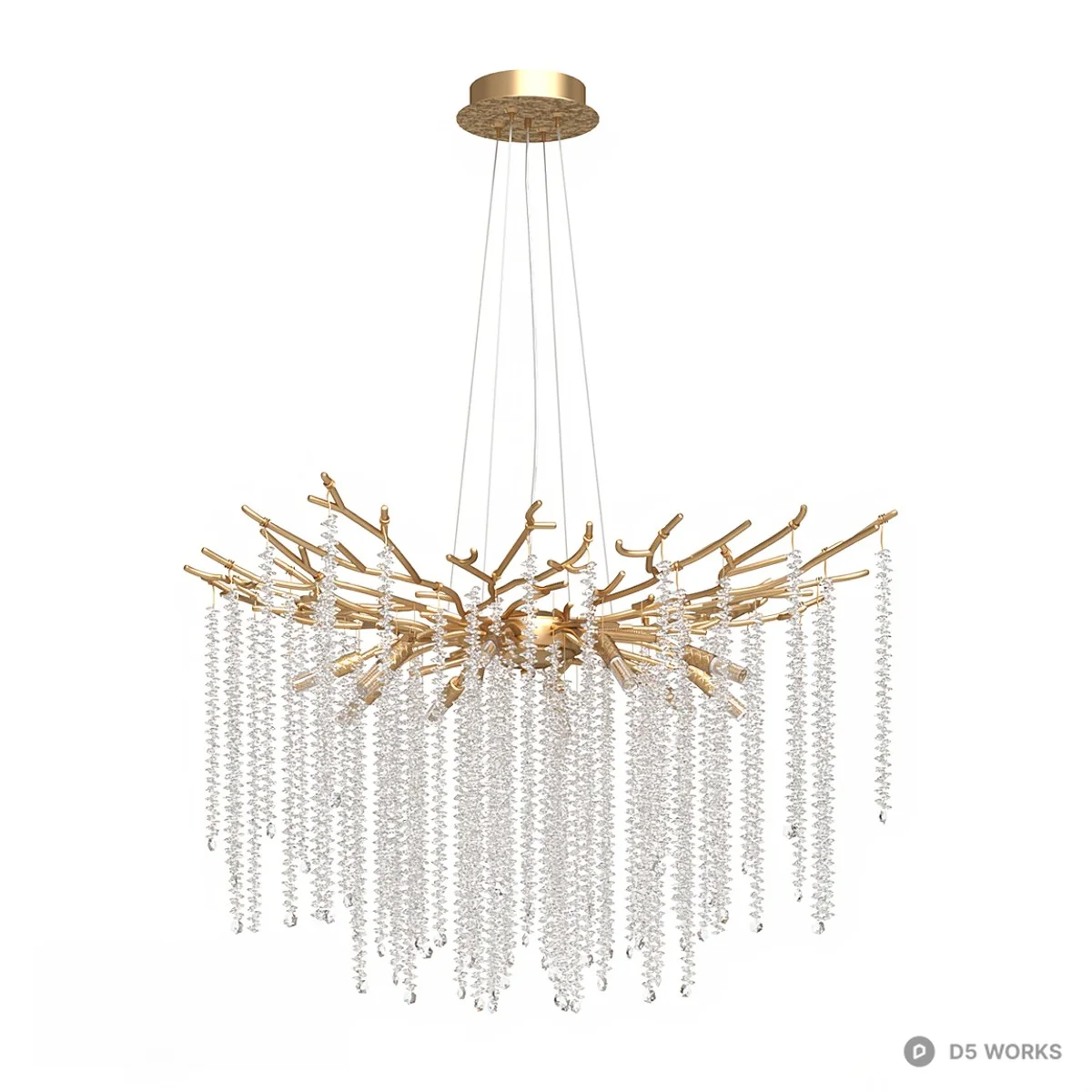 Branch-Style Crystal Chandelier 3d model - Image 1