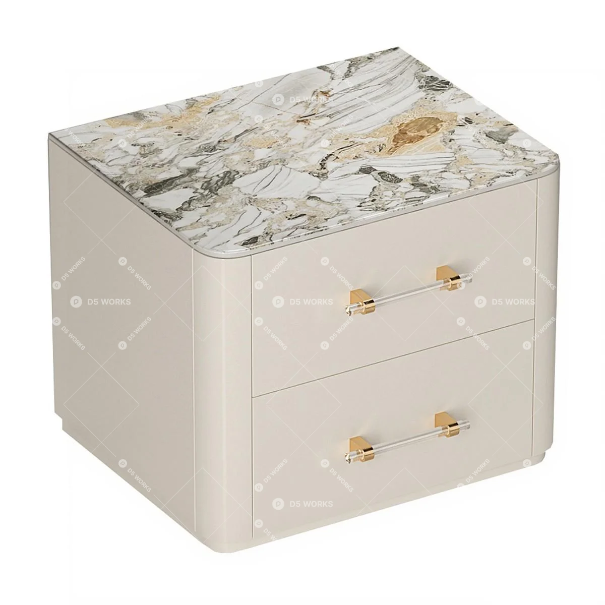 Quiet Luxury Bedside table 3d model thumbnail 2