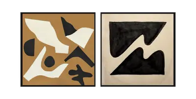 Mid-Century Modern Wabi-Sabi Paintings