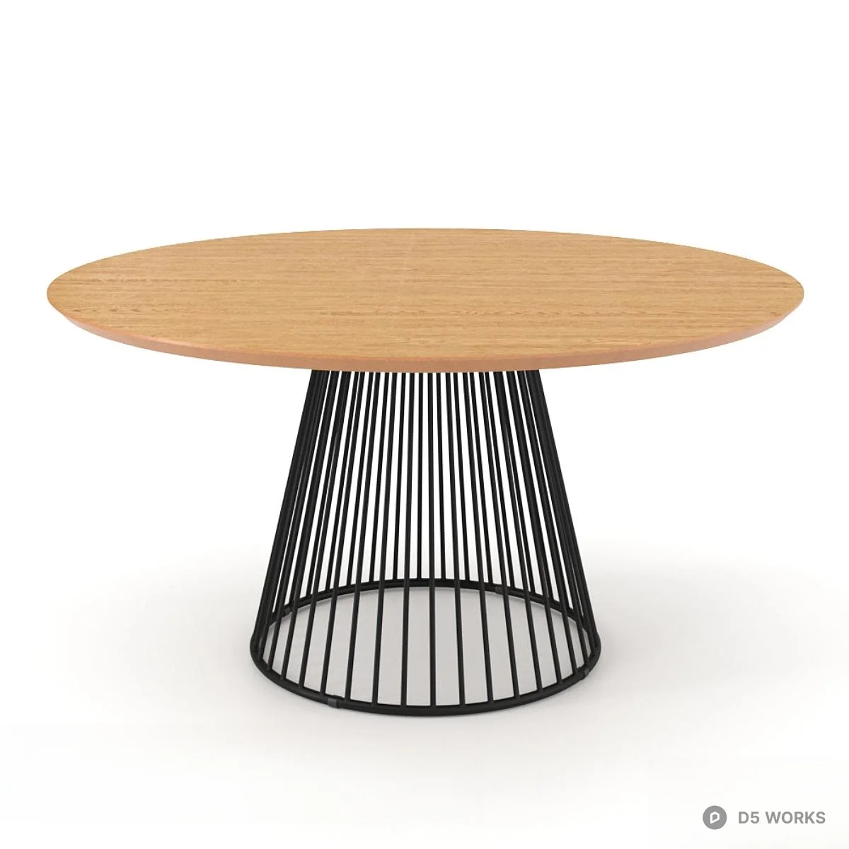 Free Wireframe Base Round Dining Table 3D Model .d5a / .max