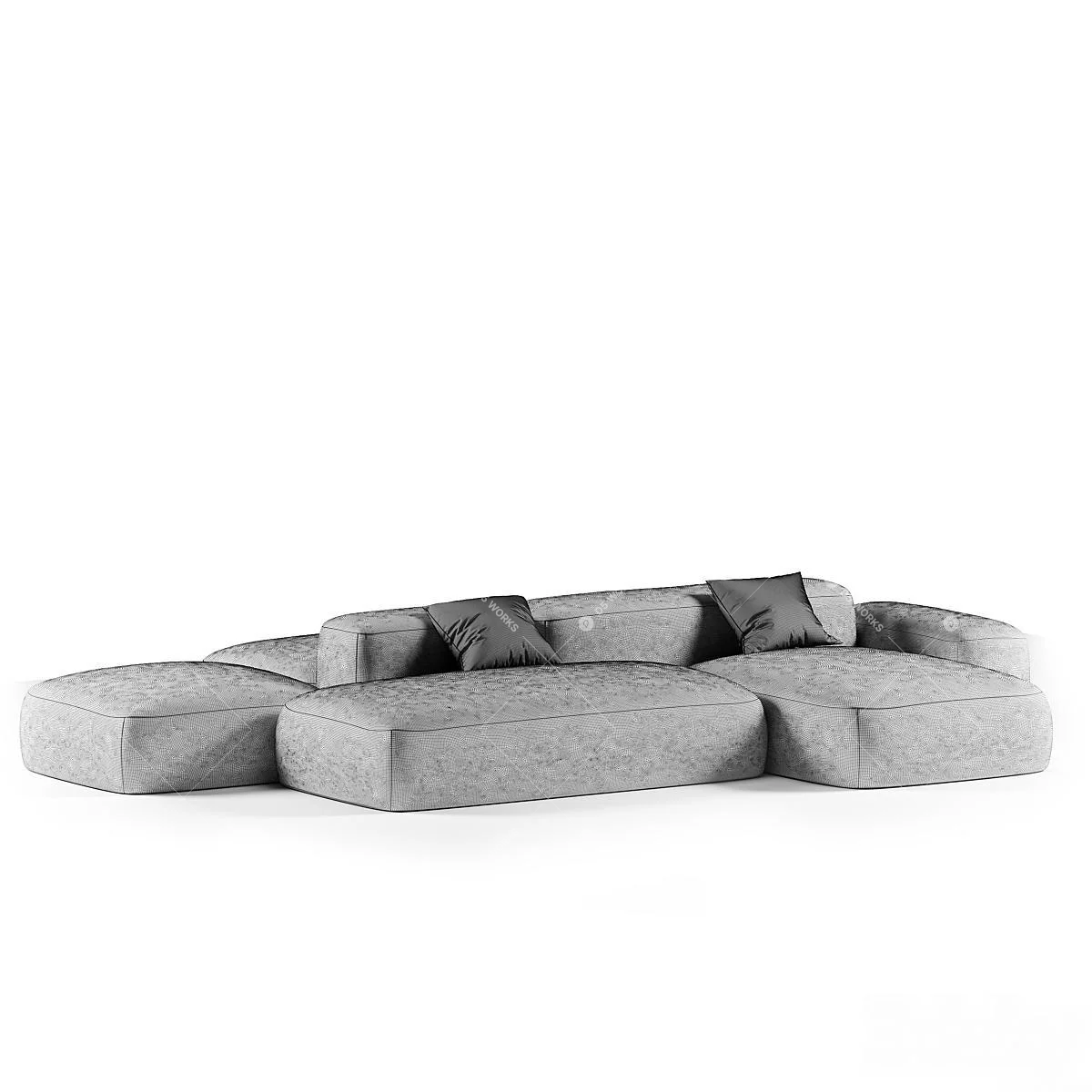 Postmodern Modular Sofa Set 3d model thumbnail 3