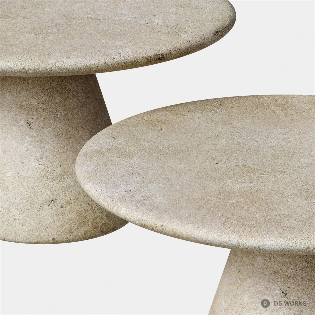 Stone Pedestal Coffee Table 3d model thumbnail 3