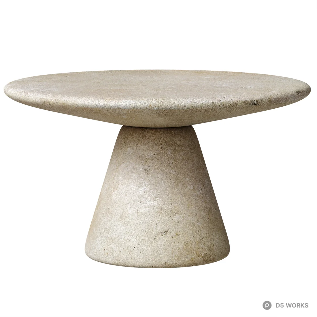 Stone Pedestal Coffee Table 3d model - Image 1