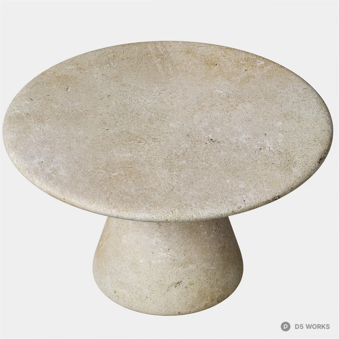 Stone Pedestal Coffee Table 3d model thumbnail 2