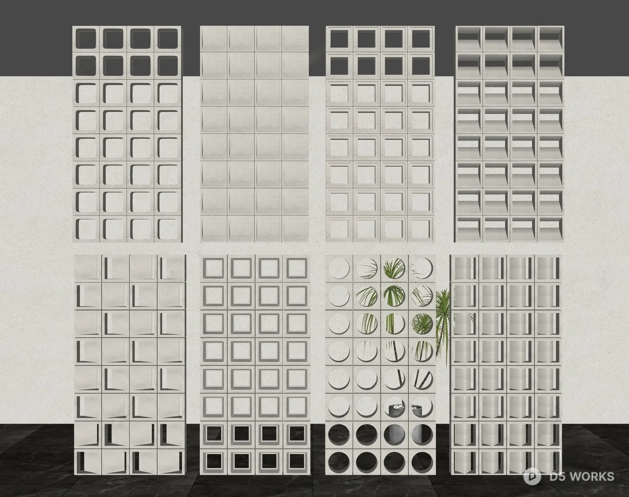 Geometric Pattern Partition Screen 3d model thumbnail 2