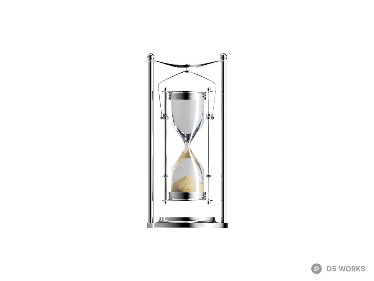 Transparent Hourglass Decorative Sculpture 3d model thumbnail 2