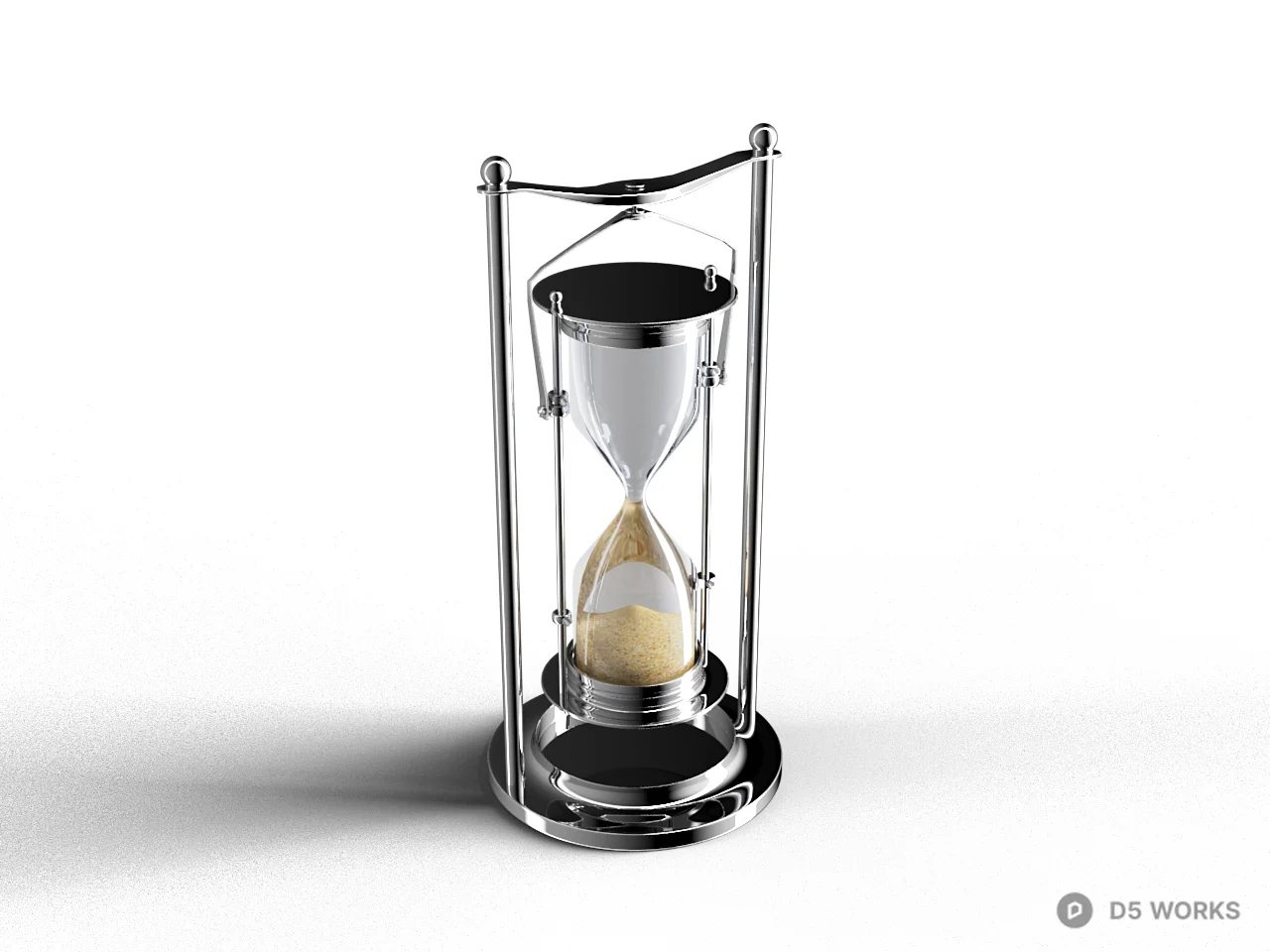 Transparent Hourglass Decorative Sculpture 3d model - Image 1